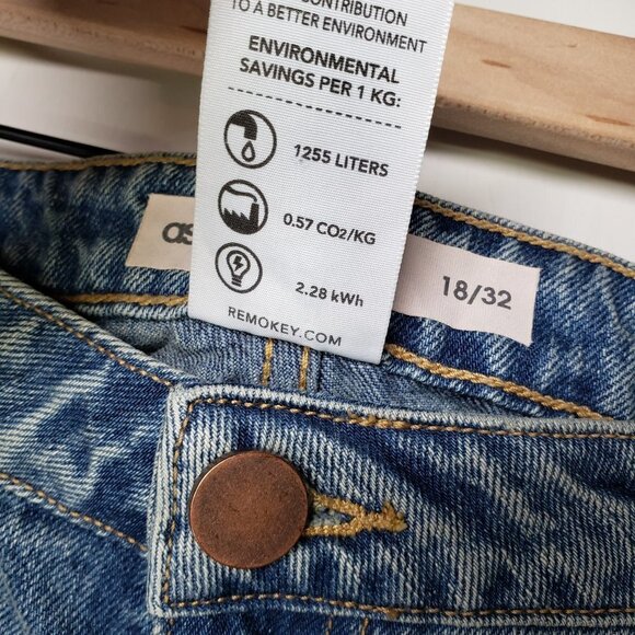 NWOT Asos Denim Rebel SB Remo Crop Jeans US 14/32 High Rise Straight Leg - Picture 5 of 8